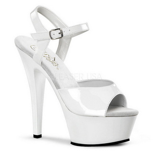 White Shiny 15 cm Pleaser KISS-209 Platform High Heels Shoes