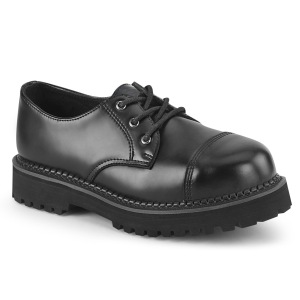 Äkta läder RIOT-03 demonia punk skor - unisex ståltå skor
