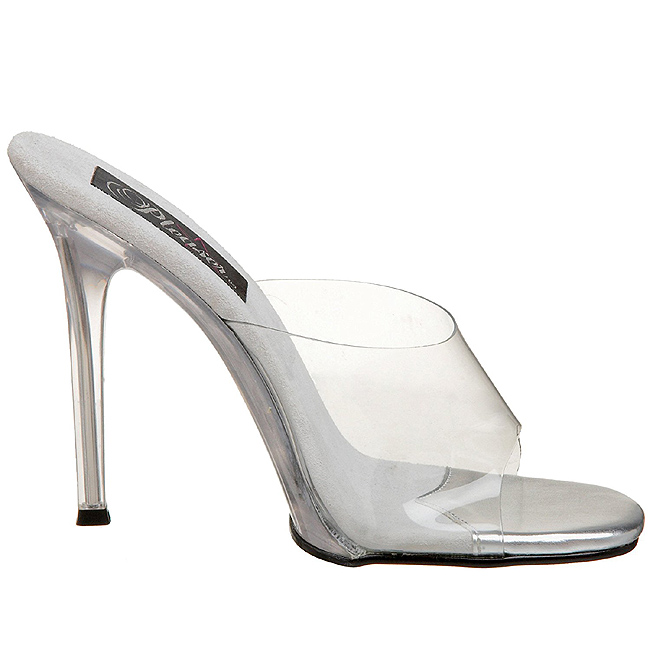 Fabulicius Gala 01 Clear Transparent Slippers Stiletto Heel Slide Sandals 