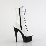 1046TT - 18 cm platform high heel boots patent white