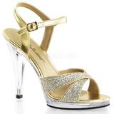 Guld Glitter 12 cm FLAIR-419G H�gklackade Dam Sandaletter