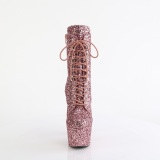 ADORE-1020GWR 18 cm pleaser högklackade boots glitter rosa guld