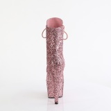 ADORE-1020GWR 18 cm pleaser högklackade boots glitter rosa guld