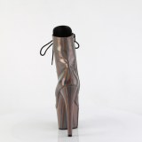 ADORE-1020HG - 18 cm pleaser hgklackade boots hologram brun