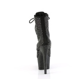 ADORE-1020RM 18 cm pleaser hgklackade boots strass svart