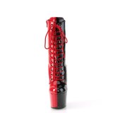 ADORE-1040TT 18 cm pleaser högklackade boots svart röda