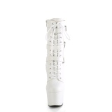 ADORE-1043 - 18 cm platform höga klackar boots vegan vita