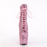 ADORE-GWR 18 cm pleaser hgklackade boots glitter rosa