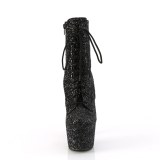 ADORE-GWR 18 cm pleaser hgklackade boots glitter svart