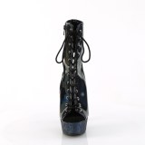 BEJ-1016-6 - 18 cm pleaser hgklackade boots strass svart
