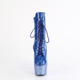 BEJ-1020-7 - 18 cm pleaser hgklackade boots strass bl