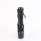 BEJ-1020-7 - 18 cm pleaser hgklackade boots strass svart