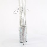 BEJ-1021C-7 - 18 cm pleaser high heels ankle boots strass transparent