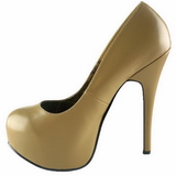 Beige Konstl�der 14,5 cm Burlesque BORDELLO TEEZE-06 H�ga Plat�pumps