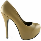 Beige Konstl�der 14,5 cm Burlesque BORDELLO TEEZE-06 H�ga Plat�pumps