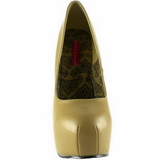 Beige Konstl�der 14,5 cm Burlesque BORDELLO TEEZE-06 H�ga Plat�pumps