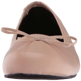 Beige Konstläder ANNA-01 stora storlekar ballerina skor