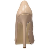Beige Shiny 13 cm SEXY-42 Low Heeled Classic Pumps Shoes