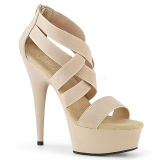 Beige elasticated band 15 cm DELIGHT-669 pleaser womens shoes