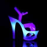 Blå 18 cm MOON-711MER Neon platå klackar skor