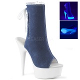 Blå Neon 15 cm DELIGHT-1018SK canvas sneakers med hög klack