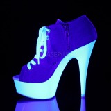 Blå Neon 15 cm DELIGHT-600SK-01 canvas sneakers med hög klack