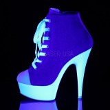Blå Neon 15 cm DELIGHT-600SK-02 canvas sneakers med hög klack