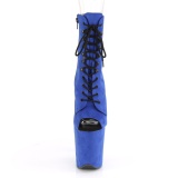 Bl� faux suede 20 cm FLAMINGO-1021FS pole dance st�vletter