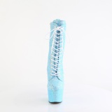 Bl� glitter plat�boots 18 cm ADORE-1040IG h�gklackade boots