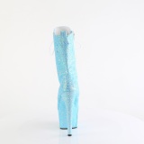 Bl� glitter plat�boots 18 cm ADORE-1040IG h�gklackade boots
