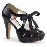Black 11,5 cm retro vintage BETTIE-19 Womens Shoes with High Heels