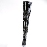 Black 13 cm SEDUCE-4000 Vinyl crotch high overknee boots