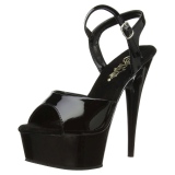 Black 15 cm DELIGHT-609 platform pleaser high heels shoes