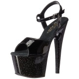 Black 18 cm ADORE-709MG glitter platform high heels shoes