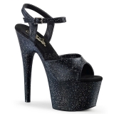 Black 18 cm ADORE-709MMG glitter platform high heels shoes