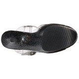 Black 20 cm FLAMINGO-808MG glitter high heels shoes