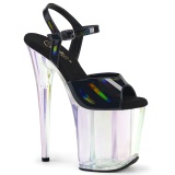 Black 20 cm FLAMINGO-809HT Hologram platform high heels shoes