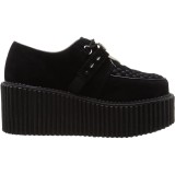 Black 7,5 cm CREEPER-206 creepers shoes women - rockabilly platform shoes