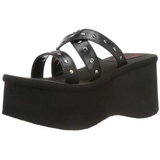 Black 9 cm FUNN-19 Goth Platform Sandals Womens