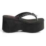 Black 9 cm FUNN-33 Goth Platform Sandals Womens