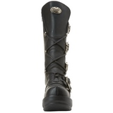Black 9 cm SINISTER-203 womens buckle boots with platform