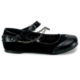 Black DAISY-07 gothic mary jane ballerina shoes flat heels