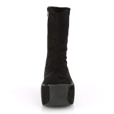 Black Faux Suede 9 cm VIOLET-100 demonia ankle boots platform
