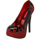 Black Glittering Stones 14,5 cm Burlesque TEEZE-27 Womens High Heels Shoes