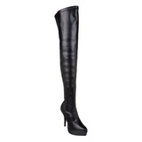 Black Konstldere 13,5 cm INDULGE-3000 Thigh High Boots for Men