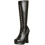 Black Konstldere 13 cm ELECTRA-2020 High Heeled Womens Boots for Men