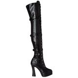 Black Konstldere 13 cm ELECTRA-3028 High Heeled Overknee Boots