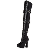 Black Konstldere 13 cm ELECTRA-3028 Thigh High Boots for Men