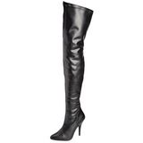 Black Konstldere 13 cm SEDUCE-3000 Thigh High Boots for Men
