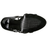 Black Konstldere 13 cm SEXY-15 Womens High Heels Sandals